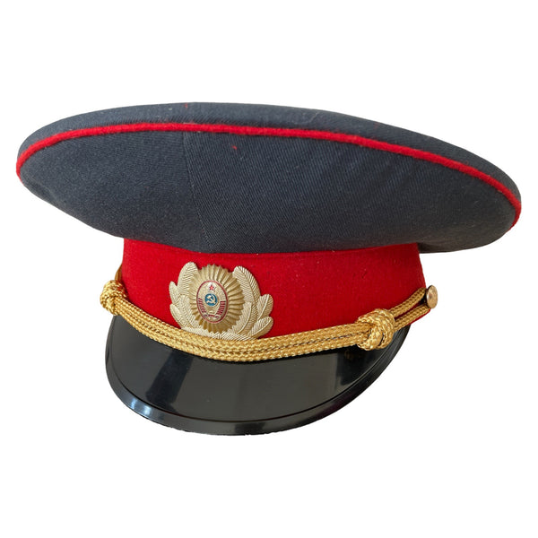Soviet Police Officer Peaked Cap Common Militsiya Uniform Visor Hat USSR Badge