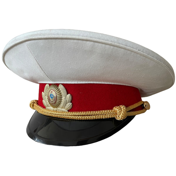 Russian USSR Militia Officer Summer Uniform Visor Hat Military Soviet Peaked Cap