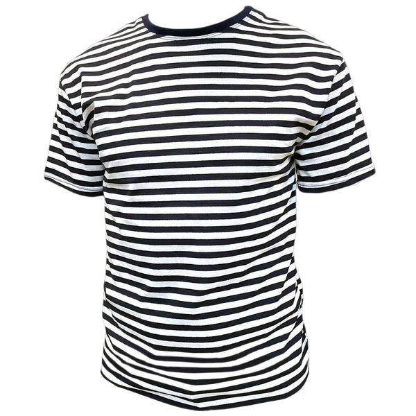 Russian NAVY Marines Style Telnyashka Dark Blue Striped T-Shirt Short Sleeve Top