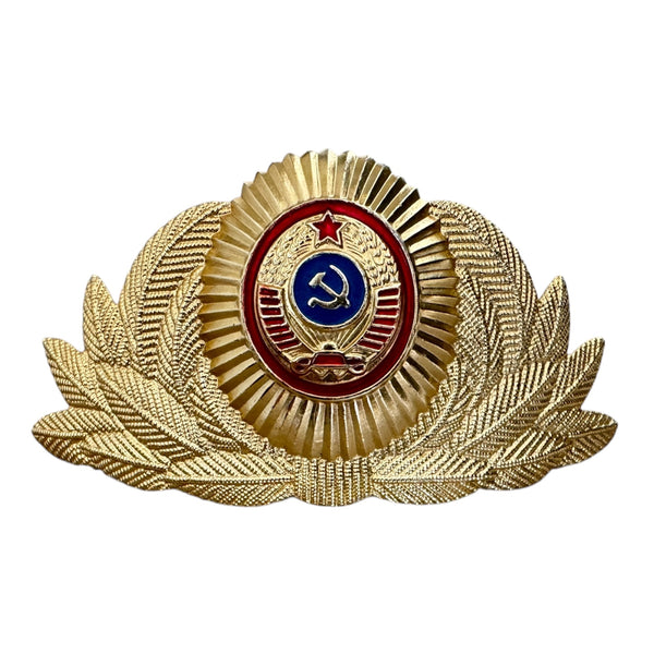 Soviet Badge USSR Militsiya Large Emblem Police Officer Uniform Cap Hat Insignia