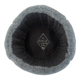 Soviet-Style Ushanka Trapper Hat – Grey Faux Fur Vintage Ukrainian Badge