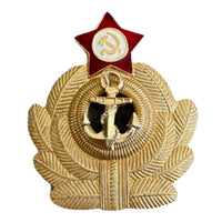 Original Soviet Navy Officer Cap Hat Badge USSR Military Naval Cockade