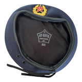 USSR Soviet Style Russian Army Uniform Dark Blue Military Beret Cap Hat Badge