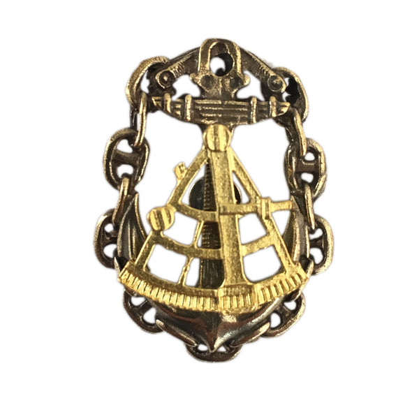 Russian Navy CAPTAIN NAVIGATOR Long Voyage 2.3 Cm Pin Badge with Gold Sextant