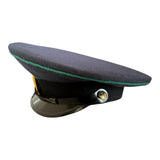 Original Soviet USSR Railway Officer Uniform Peaked Cap Hat with Metal Badge