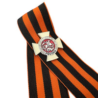 St. George Ribbon 9 May WW2 Russian Victory Day - White Cross Pin Badge