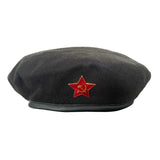 Schwarze CHE GUEVARA Baskenmütze im sowjetischen russischen Armeestil, großes rotes Sternabzeichen