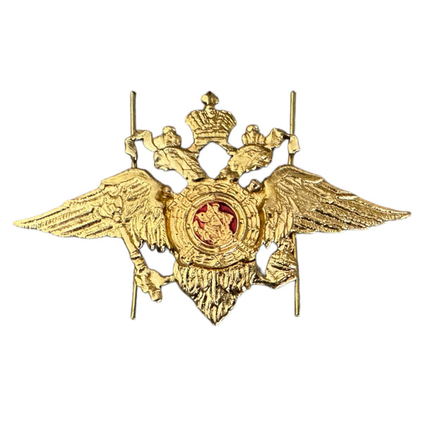 Russian Eagle Small Metal Pin Badge MVD Uniform Insignia for Side Cap Pilotka