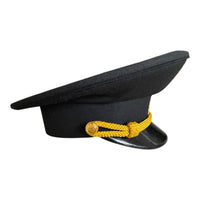 Vintage Ukrainian Civil Aviation Pilot Hat NAU Kyiv Air Fleet Officer Black Cap