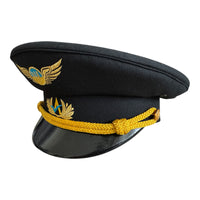 Vintage Ukrainian Civil Aviation Pilot Hat NAU Kyiv Air Fleet Officer Black Cap