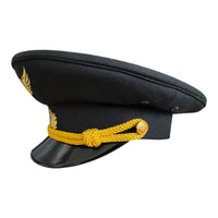 Vintage Ukrainian Civil Aviation Pilot Hat NAU Kyiv Air Fleet Officer Black Cap