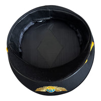 Vintage Ukrainian Civil Aviation Pilot Hat NAU Kyiv Air Fleet Officer Black Cap