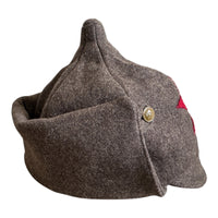 Russische Rote Armee Hut Old Style graue Wolle Budenovka Mütze UdSSR Metallabzeichen