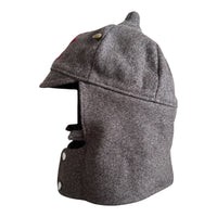 Russische Rote Armee Hut Old Style graue Wolle Budenovka Mütze UdSSR Metallabzeichen