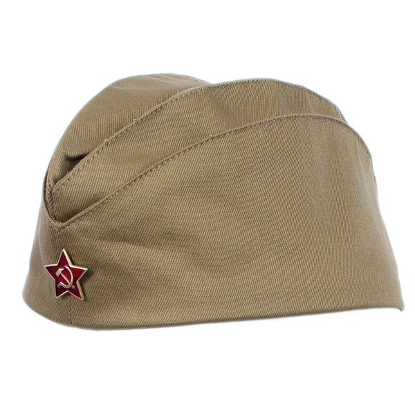 Genuine Soviet USSR Red Army WW2 Military Uniform Pilotka Hat Cap Badge