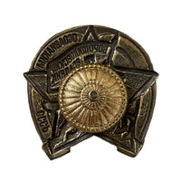 Woroschilow-Reiter, russische Kavallerie der Roten Armee, Osoaviakhim, Emaille-Messingabzeichen der UdSSR