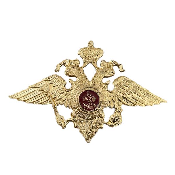 Russian Large 2-head Eagle Insignia MIA Uniform Hat Cockade Cap Badge