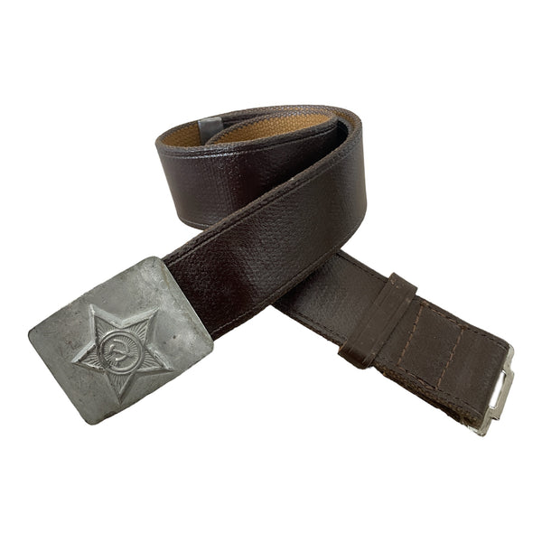 Soviet Uniform USSR Soldier Belt Leather Imitation Grey Metal Buckle