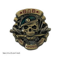 Soviet VDV Airborne Forces USSR Army Small Brass Skull Pin Badge