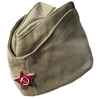 Genuine Soviet USSR Red Army WW2 Military Uniform Pilotka Hat Cap Badge