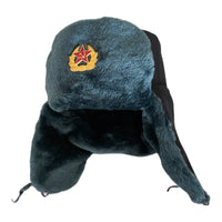 Sowjetisches russisches Armee-Stil-Blau-Grau-Uschanka-Wintermütze-Soldatenabzeichen 