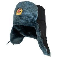 Sowjetisches russisches Armee-Stil-Blau-Grau-Uschanka-Wintermütze-Soldatenabzeichen 