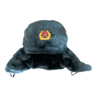 Sowjetisches russisches Armee-Stil-Blau-Grau-Uschanka-Wintermütze-Soldatenabzeichen 