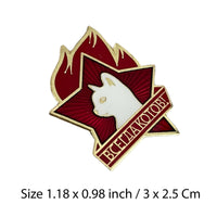 Soviet Lenin USSR Pioneer CCCP Russian Always Cats Communist Cat Metal Pin Badge