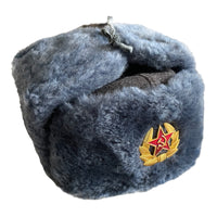 Sowjetische Uschanka-Militäruniform, russische Armee, Kunstfell, Wintermütze der UdSSR