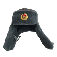 USSR Army Siberian Soldiers Russian Ushanka Hat Long Ears Soviet Badge