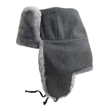 Gray Ash Faux Fur Ushanka Warm Winter Hat Russian Trapper Style