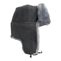 Gray Ash Faux Fur Ushanka Warm Winter Hat Russian Trapper Style