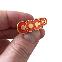 Soviet USSR Aluminium and Enamel CCCP Abbreviation Pin Badge