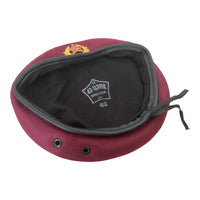 USSR Russian Army Military Style Red Burgundy Paratrooper Beret Hat Soviet Badge