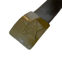 Soviet Russian USSR Military Army Soldier Belt Leather Imitation Metal Green Buckle