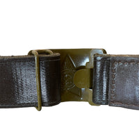 Soviet Russian USSR Military Army Soldier Belt Leather Imitation Metal Green Buckle