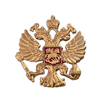 Russian Imperial Eagle Coat of Arms Miniature Light Metal Pin Badge