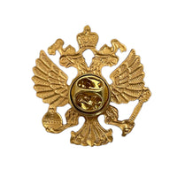 Russian Imperial Eagle Coat of Arms Miniature Light Metal Pin Badge