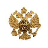 Russian Imperial Eagle Coat of Arms Miniature Light Metal Pin Badge