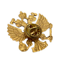 Russian Imperial Eagle Coat of Arms Miniature Light Metal Pin Badge