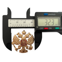 Russian Imperial Eagle Coat of Arms Miniature Light Metal Pin Badge