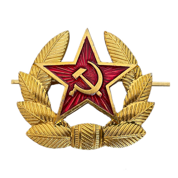 Soviet Russian Army Red Star Ushanka Hat Badge USSR Military Cockade