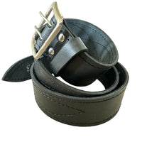 Russian Soviet Military Style USSR Army Officers Leather Belt Nickel Buckle