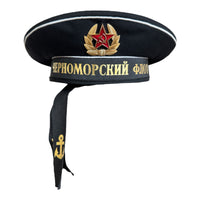 Sowjetische russische Marine BLACK SEA FLEET Sailor Visorless Cap Hat UdSSR Abzeichen