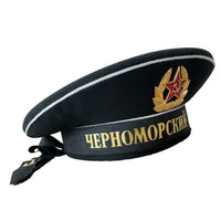 Sowjetische russische Marine BLACK SEA FLEET Sailor Visorless Cap Hat UdSSR Abzeichen