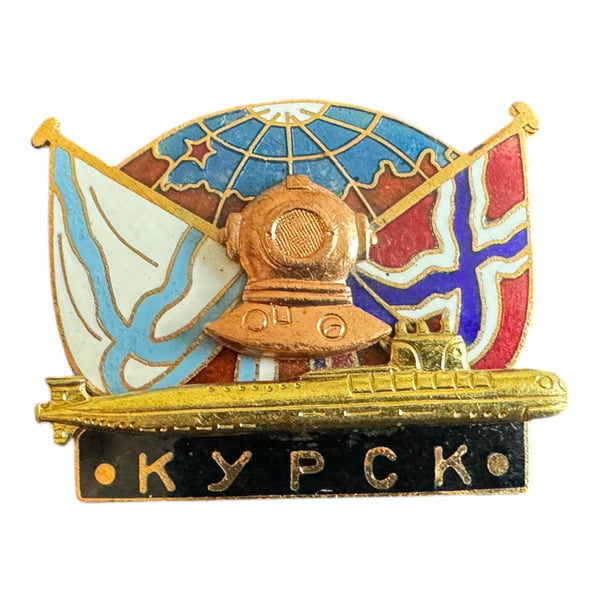 Kursk K-141 Nuclear Submarine Rescue Operation Badge - Russia & Norway Navy