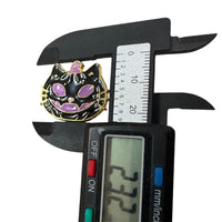 Black Cat Pumpkin Enamel Pin – Spooky Halloween Accessory with Purple Eyes