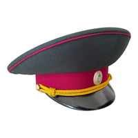 Postsowjetisches ukrainisches Militäroffiziersuniform-Metallabzeichen mit Schirmmütze
