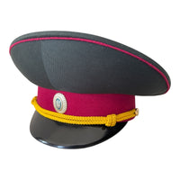 Postsowjetisches ukrainisches Militäroffiziersuniform-Metallabzeichen mit Schirmmütze