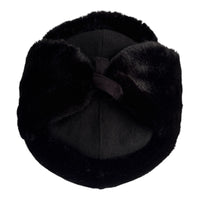 Black Faux Fur Military Style Winter Ushanka Hat Soviet Red Star Badge